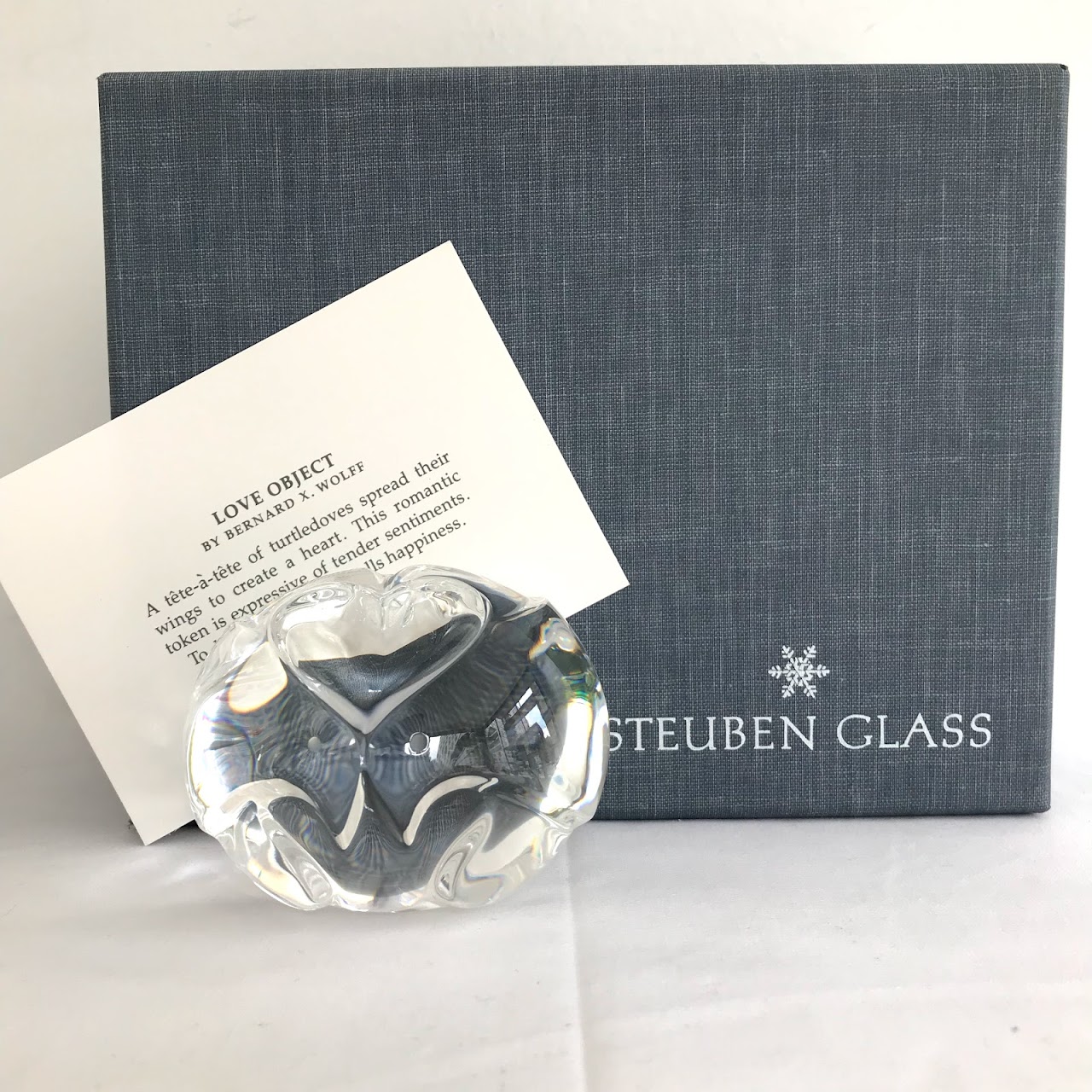 Steuben Love Object Turtledoves Paperweight