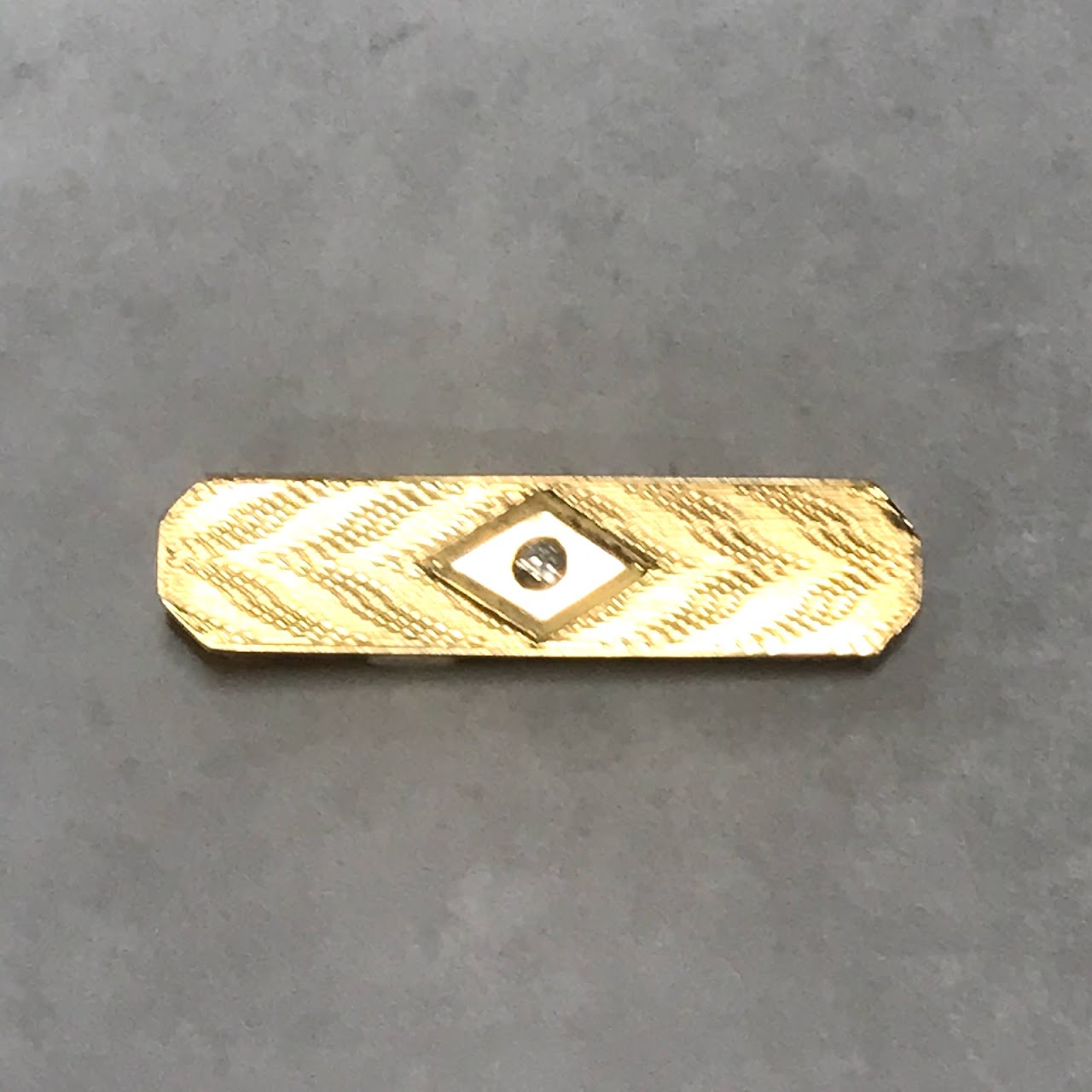 14K Gold and Diamond Tie Clip