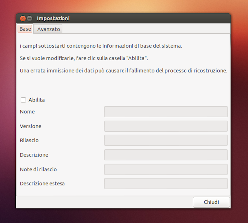 Ubuntu Builder 2.3.0 - impostazioni