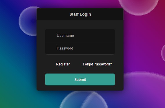 login page