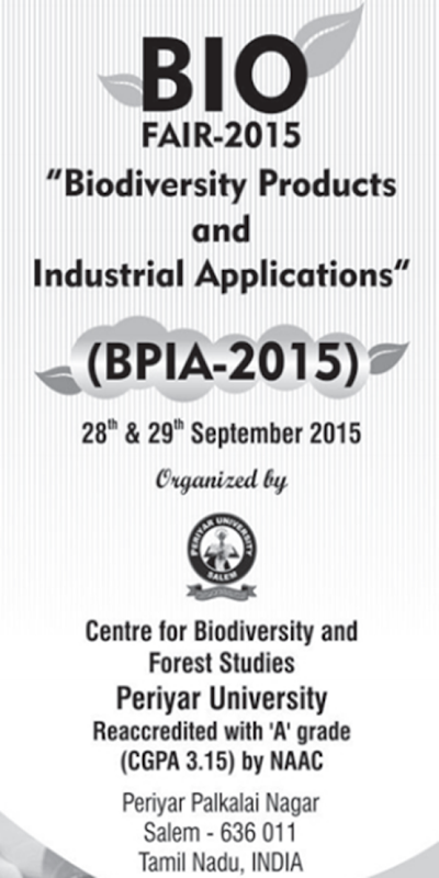 Bio FAIR 2015 | Biodiversity Products and Industrial Applications | 28-29th September 2015