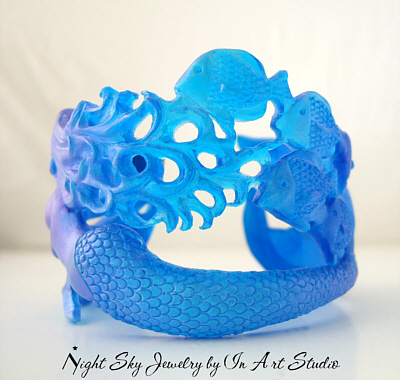 Mermaid Bracelet in Blue Resin