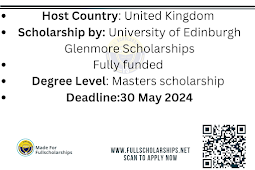 Study in United Kingdom - University of Edinburgh Glenmore is Offering Fully funded Masters Scholarship 2024