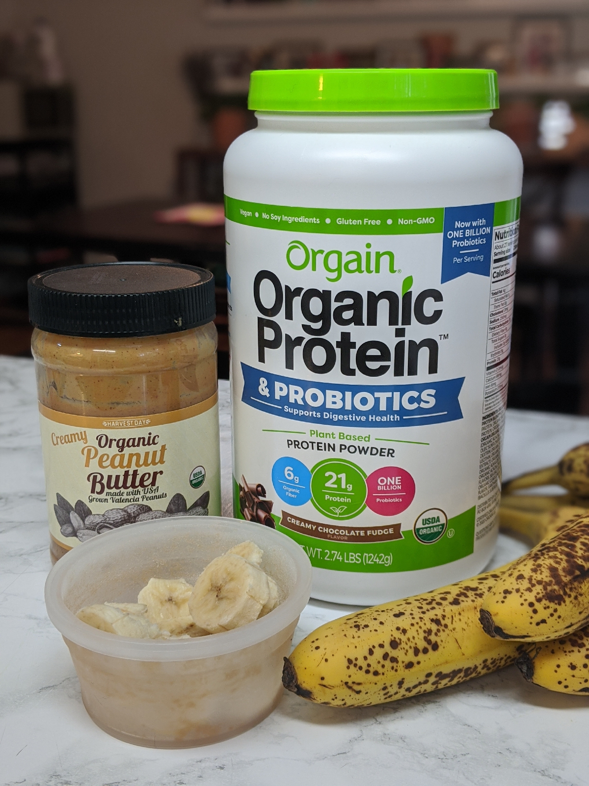 Peanut Butter Banana Chocolate Protein Shake