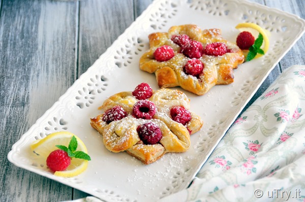 How to Make Lemon Raspberry Pastry Flower with Step-by-Step video tutorial.  Perfect for Holiday breakfast, or anytime treat!  http://uTry.it