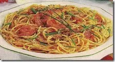 Spaghetti con salsa di pomodorini e gamberi