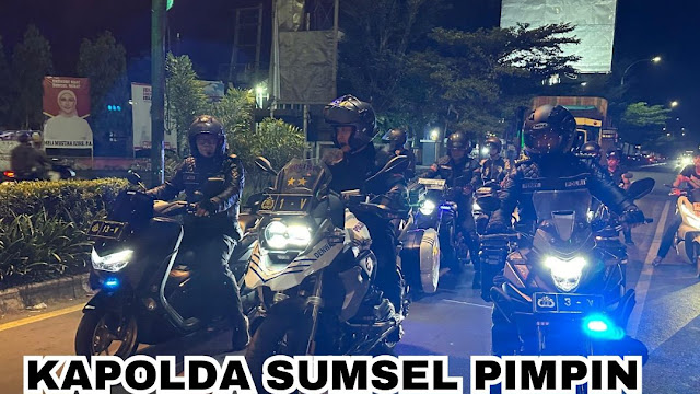 Kapolda Sumsel Pimpin Patroli KRYD Bersama Tim Brimob