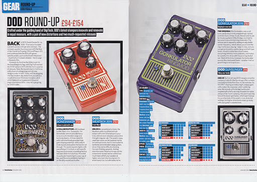 Four new DOD pedals reviewed in Total Guitar magazine round up