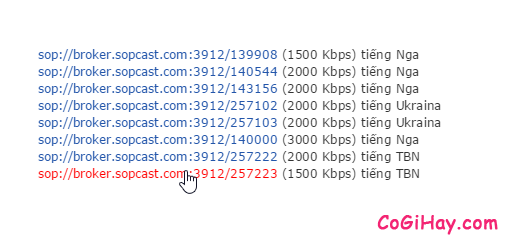 Link sopcast xem bóng đá trực tuyến trong ngày