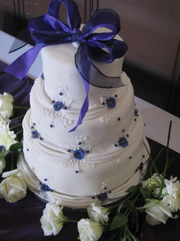 Purple Flower Wedding Cake