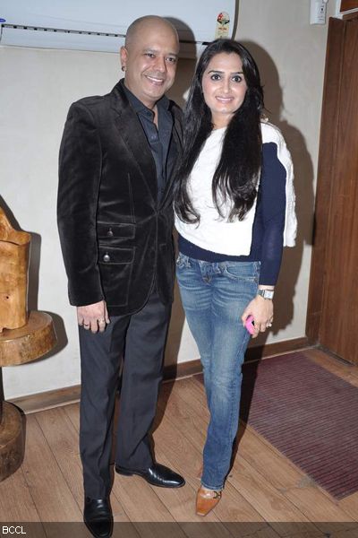 'Boogie Woogie' fame Naved Jaffrey seen with a friend at the first anniversary bash of Cafe Mangi, held in Mumbai on January 29, 2013. (Pic: Viral Bhayani)