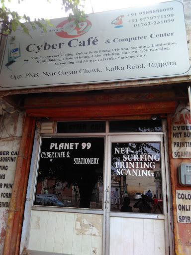 Planet99 Cyber Cafe & Computer Centre, NH 64, Near Gagan Chowk, OPP. Punjab National Bank,, Rajpura, Punjab 140401, India, Internet_Cafe, state PB