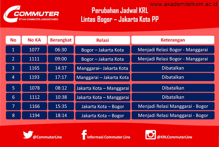 Jadwal KRL Commuter Line Gapeka 2017 - 16 April 2018