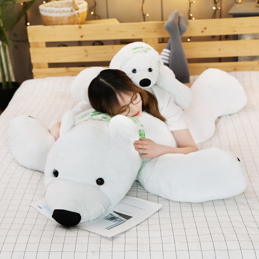 Title 2, Full Size White Polar Bear Soft Stuffed Plush T...