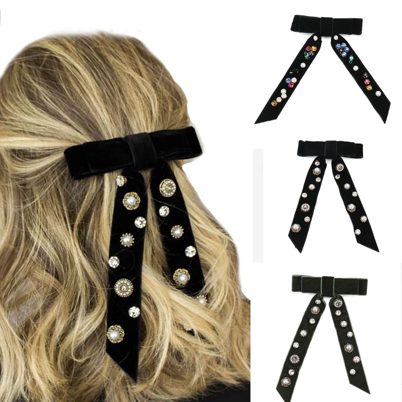 Handgemaakte stoffen lange lint streamer haarband, ideaal voor paardenstaarten. Voeg een vleugje lente toe aan je haar.