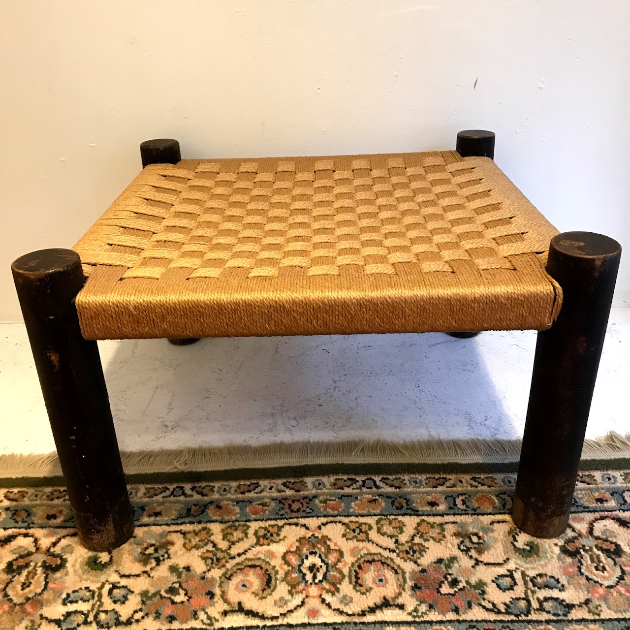 Nettle Creek Rush-Seat Ottoman