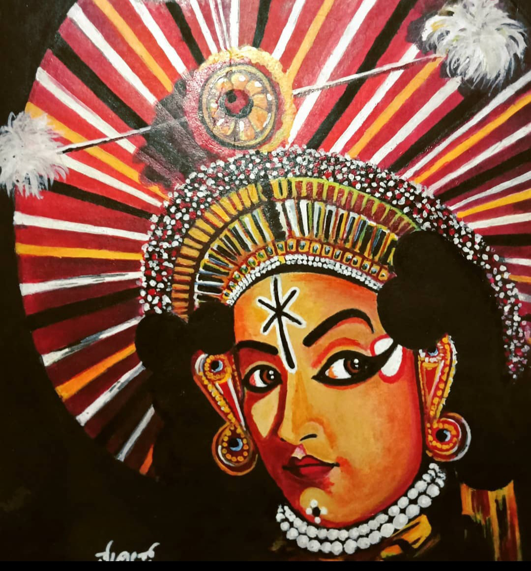 Acrylic painting of Yakshagana.. #Tulujokes, #Tulucomedy, #Yakshagana,  #Baletelipale, #Jokes, #Telipale, #Comedy, #Tulu, #Youtube,  #Yakshaganakannada,... | By My Drawing My PassionFacebook