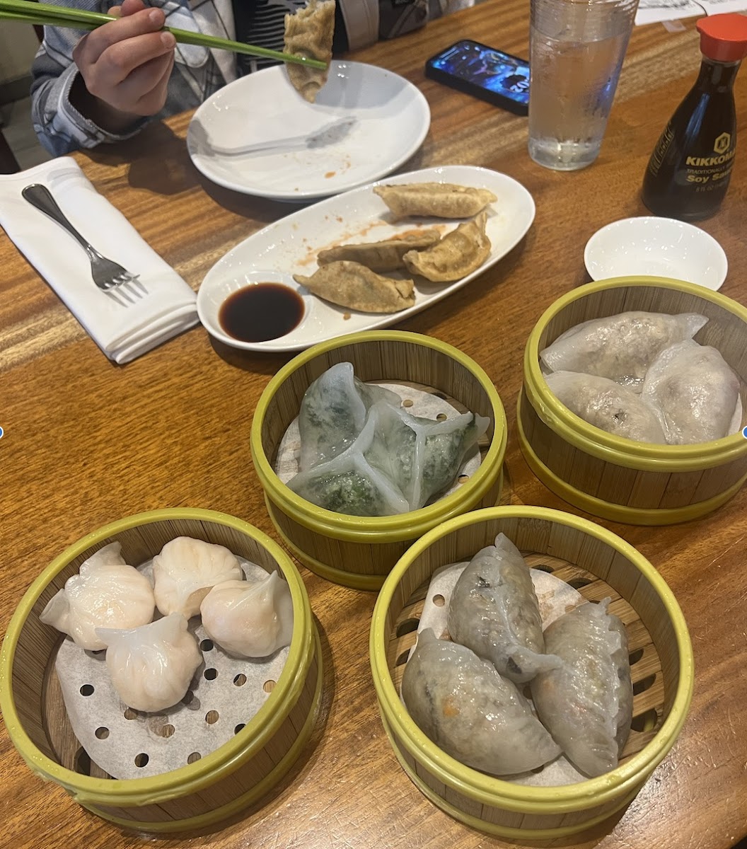 My GF dumplings and my sons regular pot stickers. Every dish that came out they were very communicative on whether it was safe for me to eat.