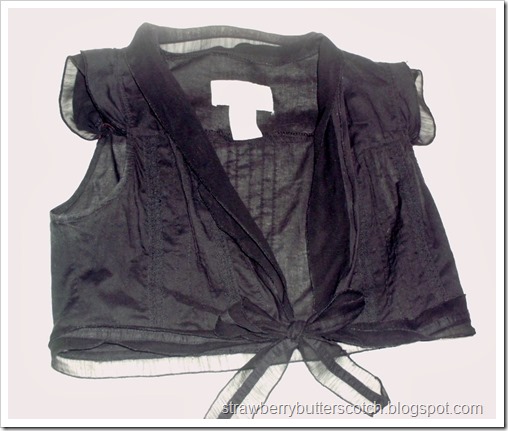 Reconstructed Black Cropped Vest