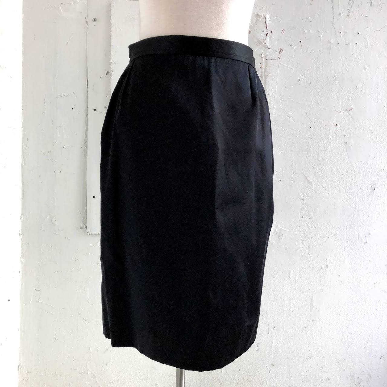 Saint Laurent Black Satin Skirt