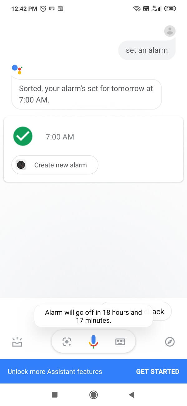 Définir l'alarme sur un Android à l'aide de Google Voice Assistant