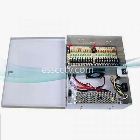  Power Supply Distribution Box: 12V DC 18 channels 29 Amps, Fused, UL Listed