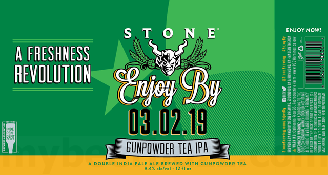 Stone Expanding Enjoy By Family With Enjoy By 03.02.19 Gunpowder Tea IPA