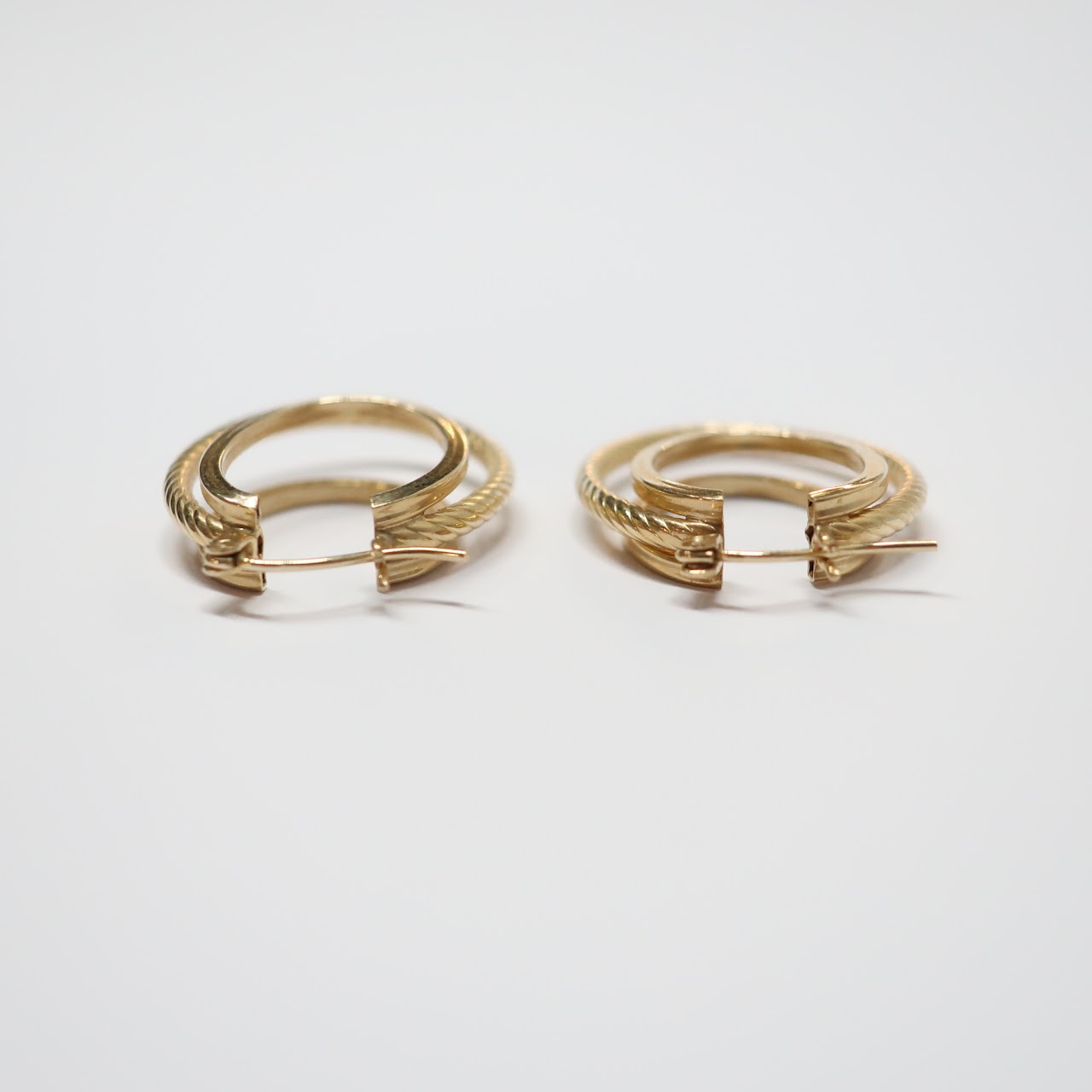 14K Gold Triple Hoop Earrings