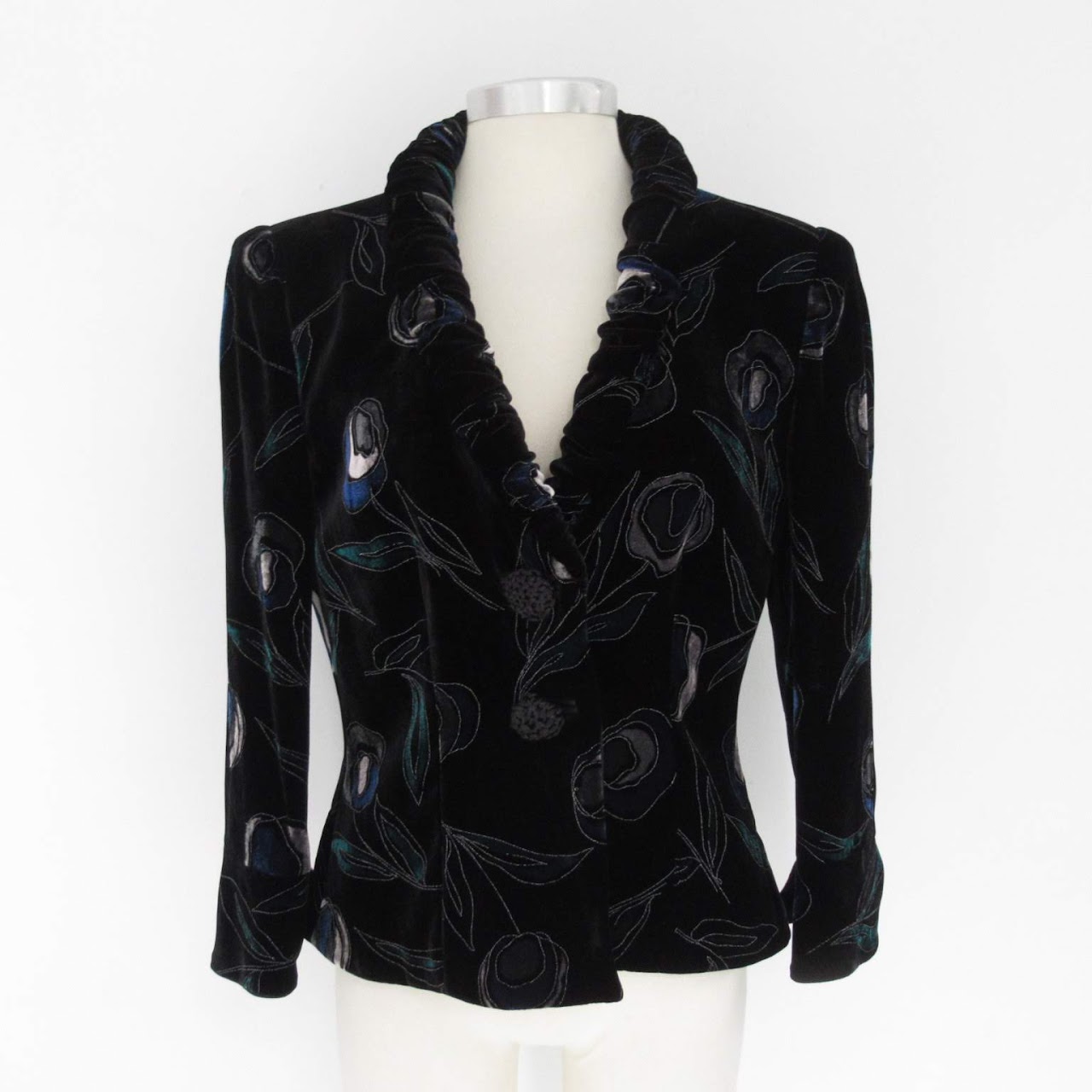 Giorgio Armani Painted Silk Velvet Blazer