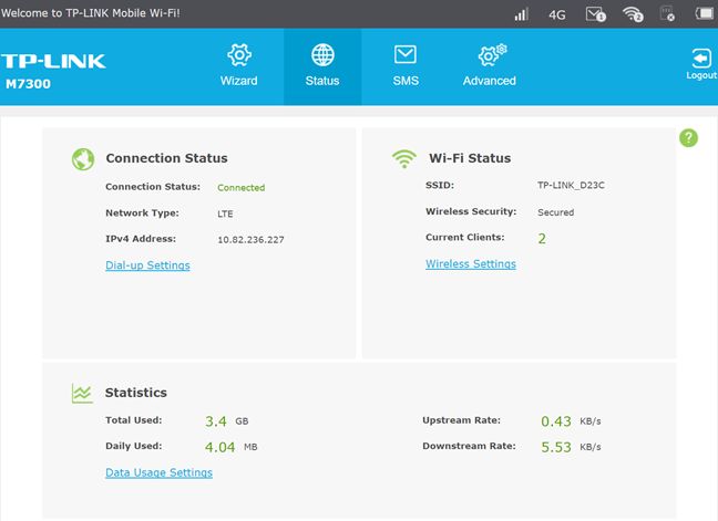 TP-LINK M7300, móvil, inalámbrico, enrutador, LTE