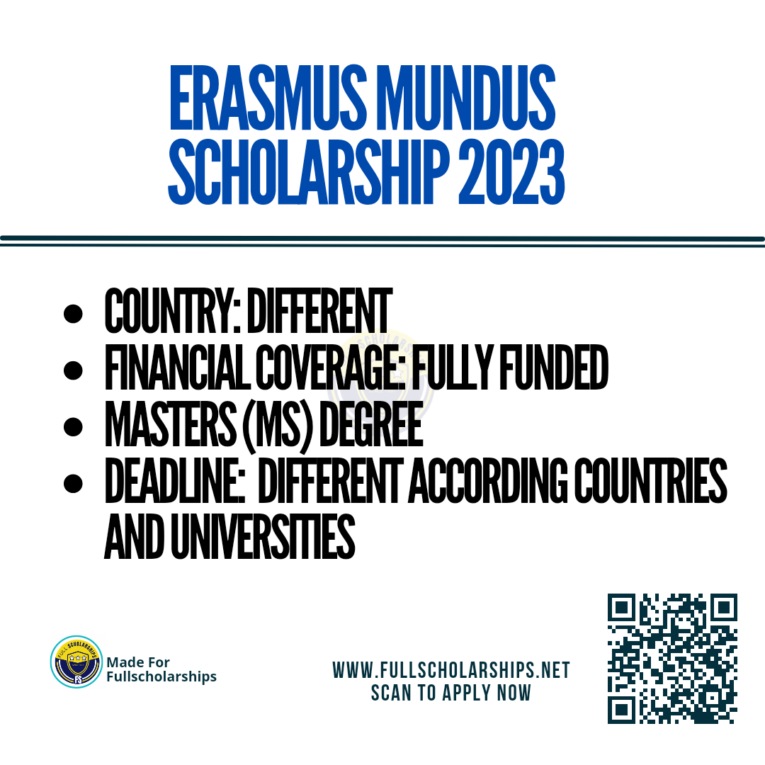 Study free in Europe - Fully funded Erasmus Mundus Scholarships in European Union Universities 2023-2024