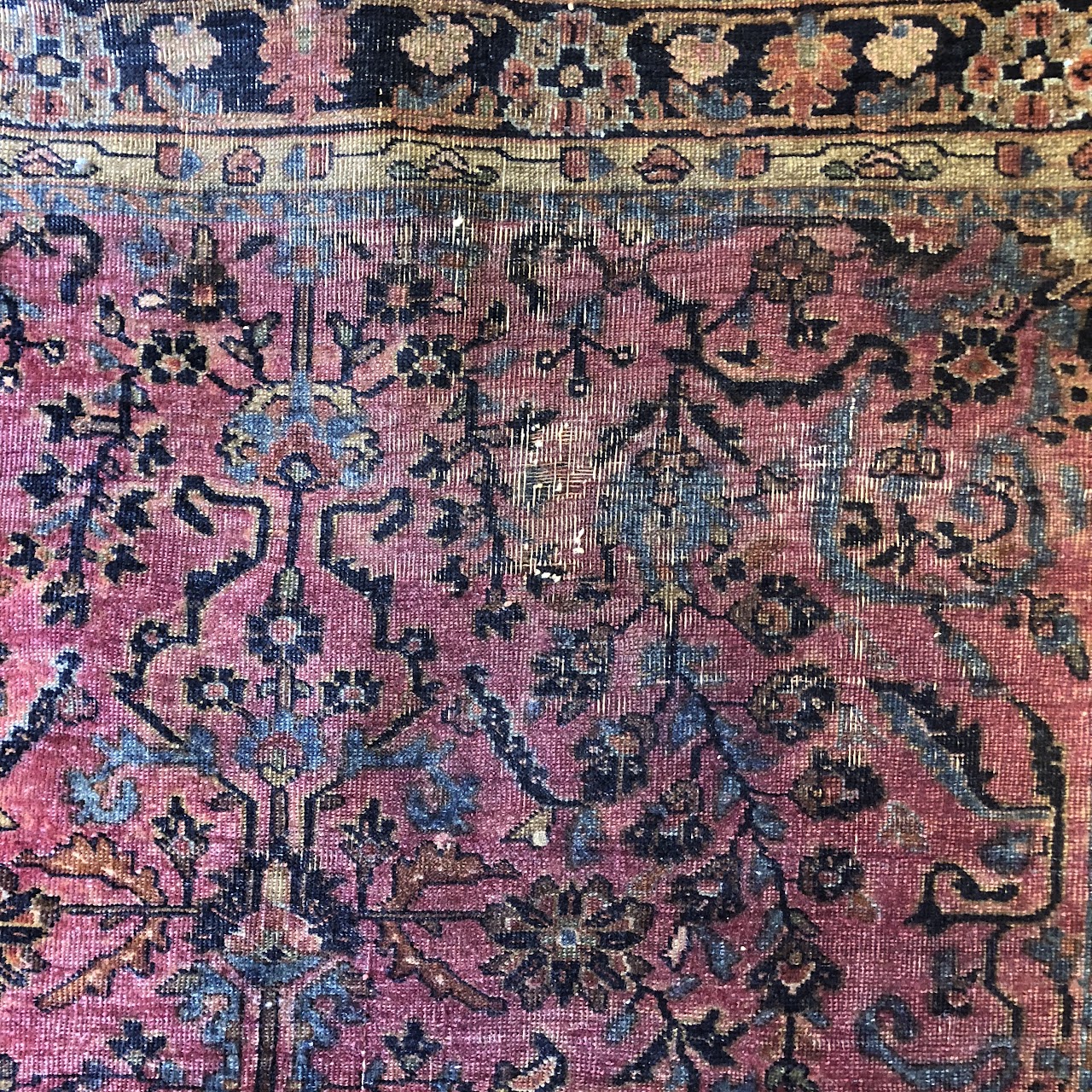 Distressed Wool Pile Area Rug