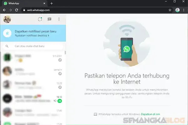 Tampilan WhatsApp Web di Profile baru