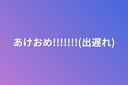 あけおめ!!!!!!!(出遅れ)