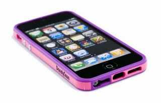 Flexible Bumper Case for Apple iPhone 5S / 5 (AT&T, Verizon, Sprint, International) - [Retail Packaging by DandyCase] (Purple & Neon Pink)