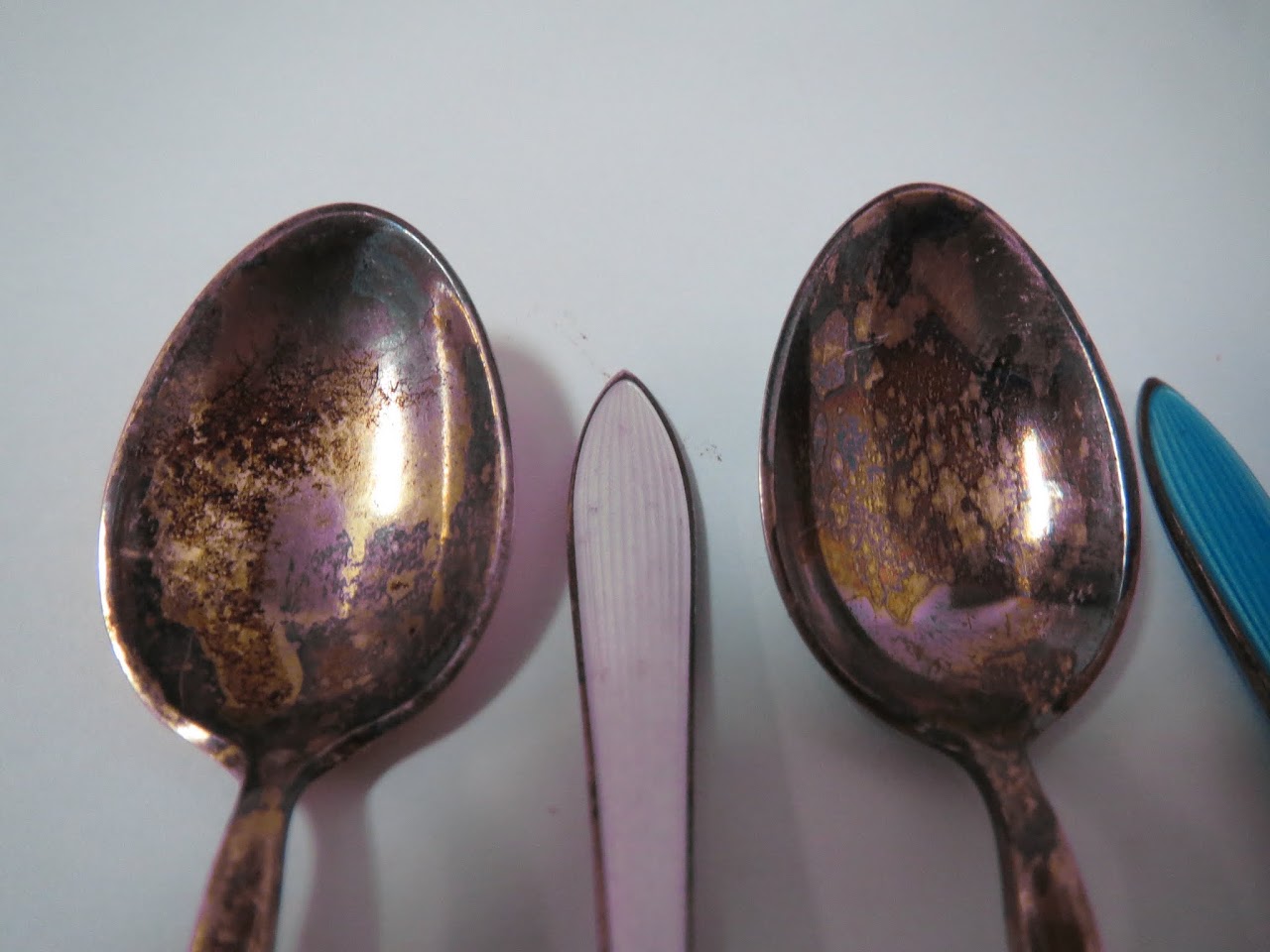 David Andersen Enameled Sterling Demitasse Spoons