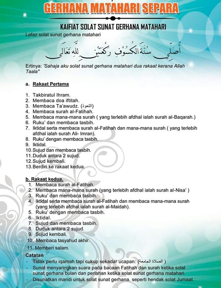 Kaifiat solat sunat tasbih