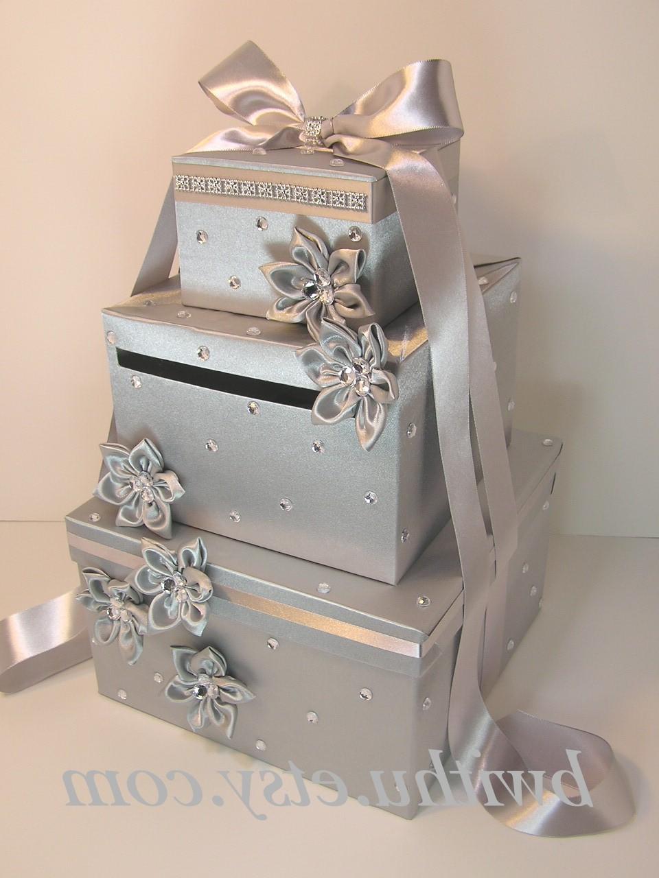 Silver Wedding Card Box Gift