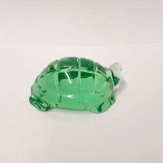 Baccarat Green Crystal Turtle Paperweight