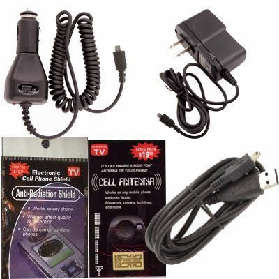 Samsung Galaxy Rugby Pro Charging Kit: Car Charger, House Charger and USB Charger with Antenna Booster, Anti Radiation Shield .