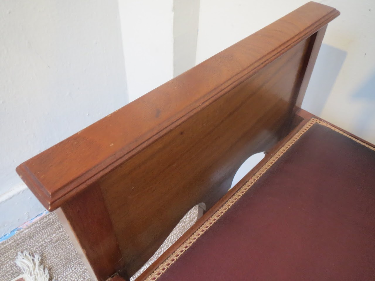 Antique Inlaid Wood Stool