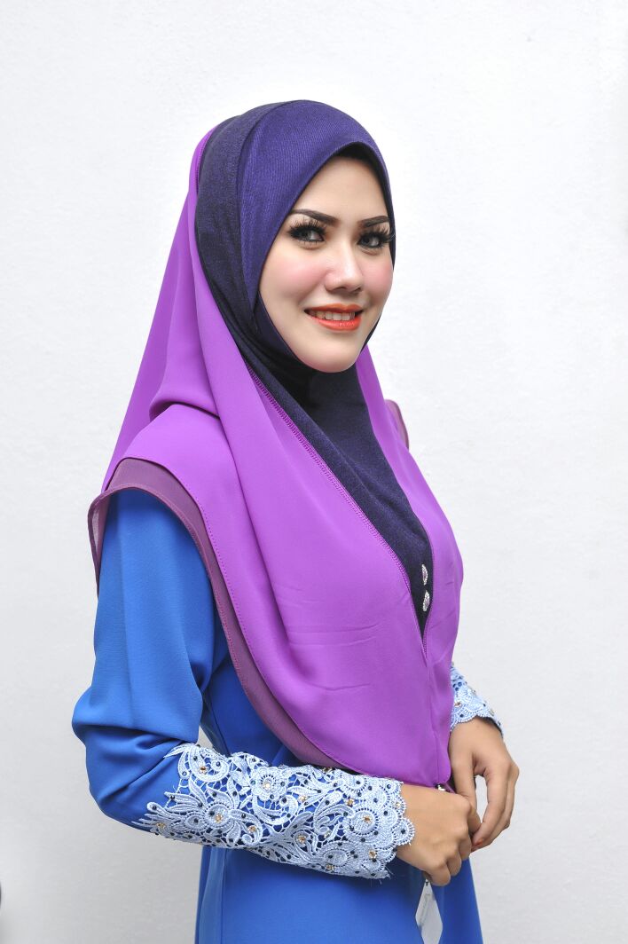 Tudung Labuh L & XL Chiffon Layers Berdagu *New Jun 2016 