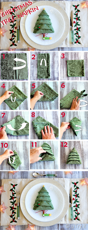 How to Fold Your Holiday Napkin Like a Fir Tree