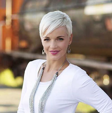 Short White Hairstyles Ideas for Women - Fashionre