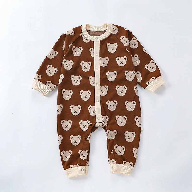 Baby Autumn Jumpsuit Knitted Bear, warm and cozy, perfect for fall. Keeps your baby snug and comfortable while looking a