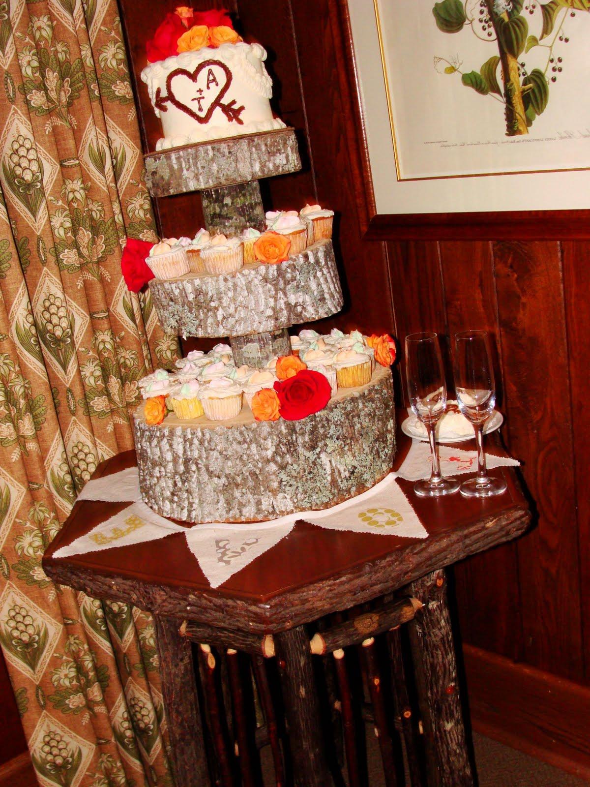 rustic wedding cake with