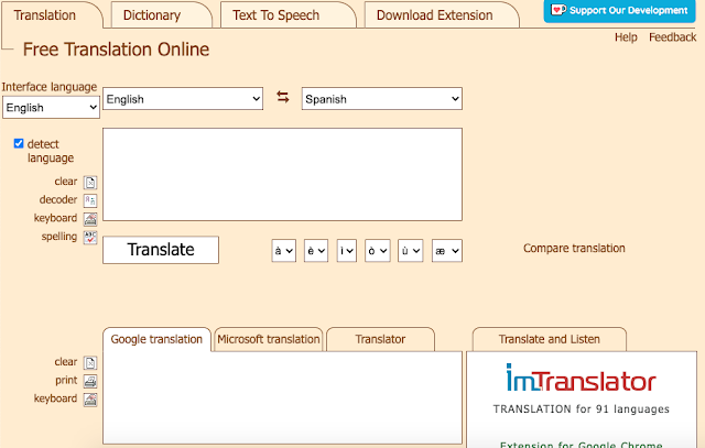 Uma ferramenta simples de tradução online