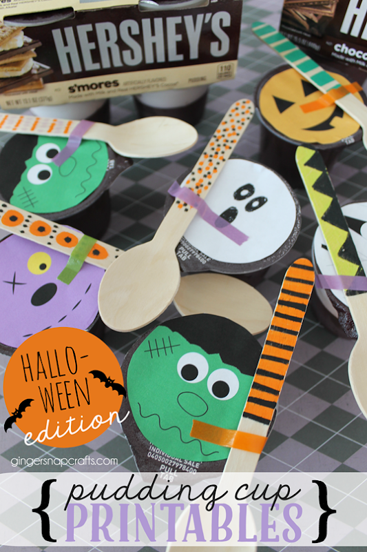 Halloween Pudding Cup Printables at   GingerSnapCrafts.com