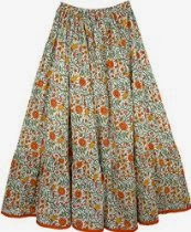 <br />TLB - Heavy Floral Peasant Maxi Skirt - L:38