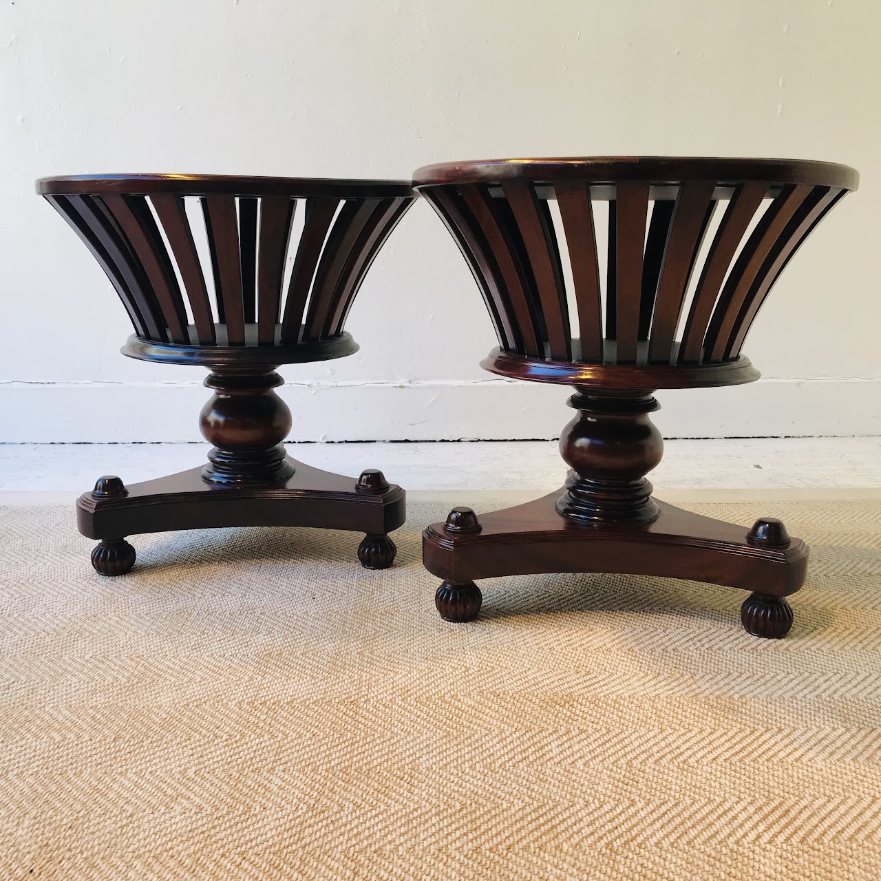 English Regency 19th C. Mahogany Planter Table Pair